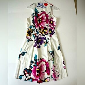 Pink flower print dress